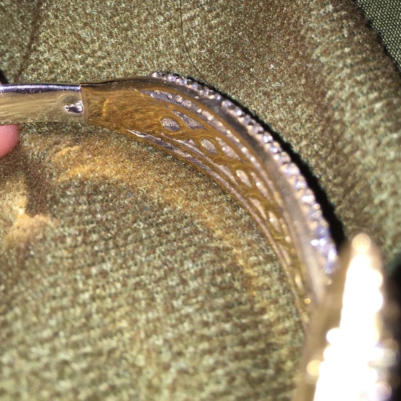 New 925K STERLING SILVER EMERALD TOPAZ BANGLE - Picture 4 of 4
